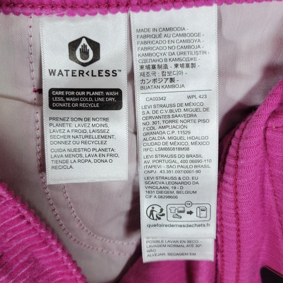 Levi's Premium Baggy Dad Corduroy Pants Size 24 Pink - Picture 5 of 9